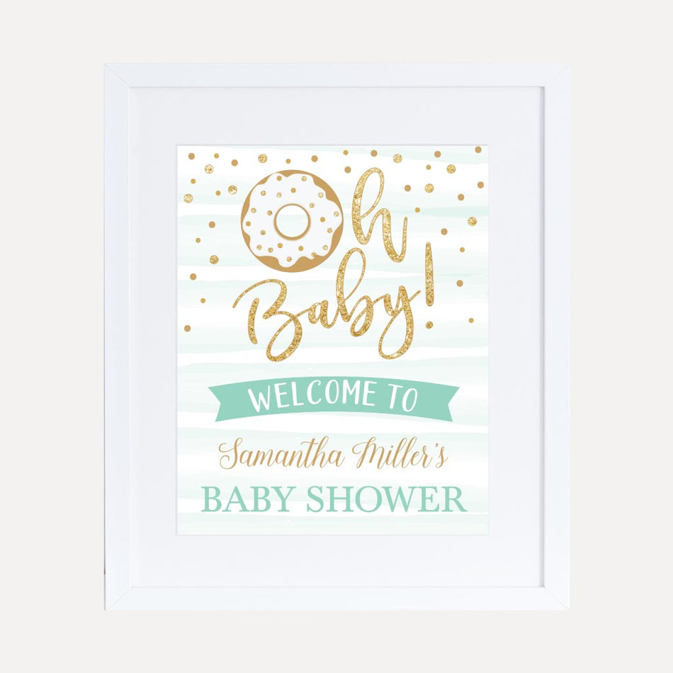 Blue Donut Baby Shower Welcome Sign Printable Template