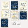 Gold Dots Navy Wedding Complete Package Set Printable Template