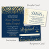 Gold Dots Navy Wedding Complete Package Set Printable Template