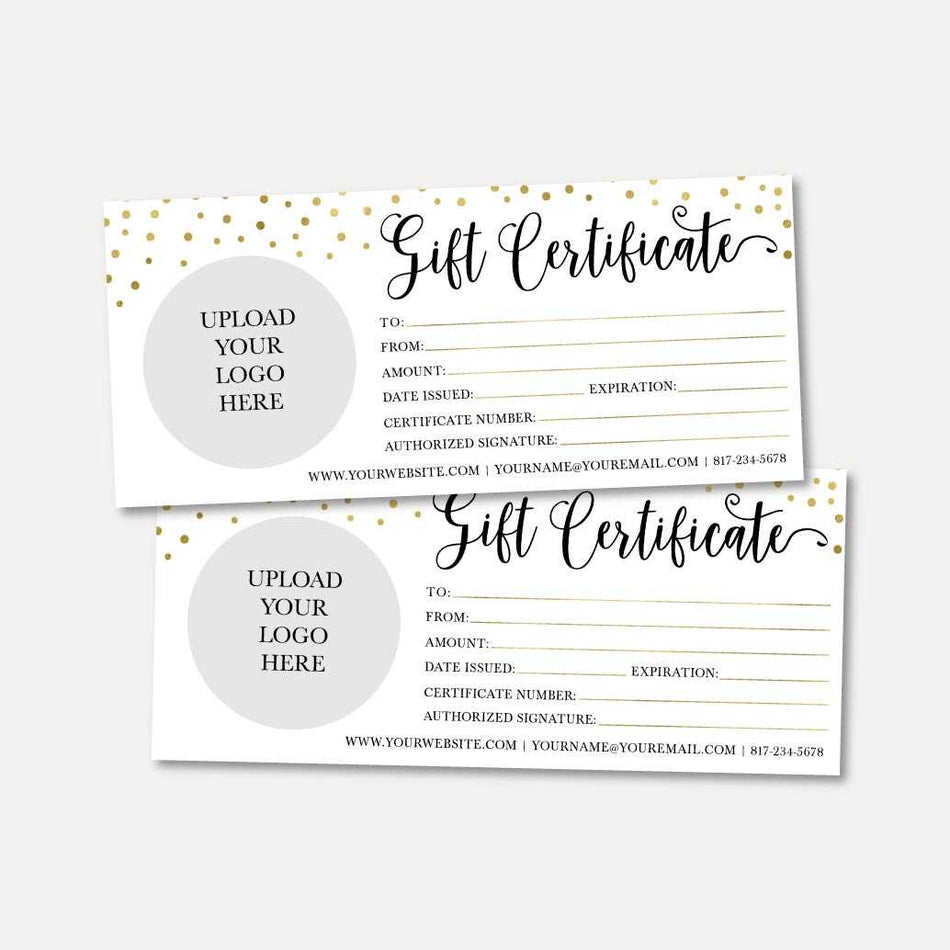 Gold Dots Gift Certificate Printable Template
