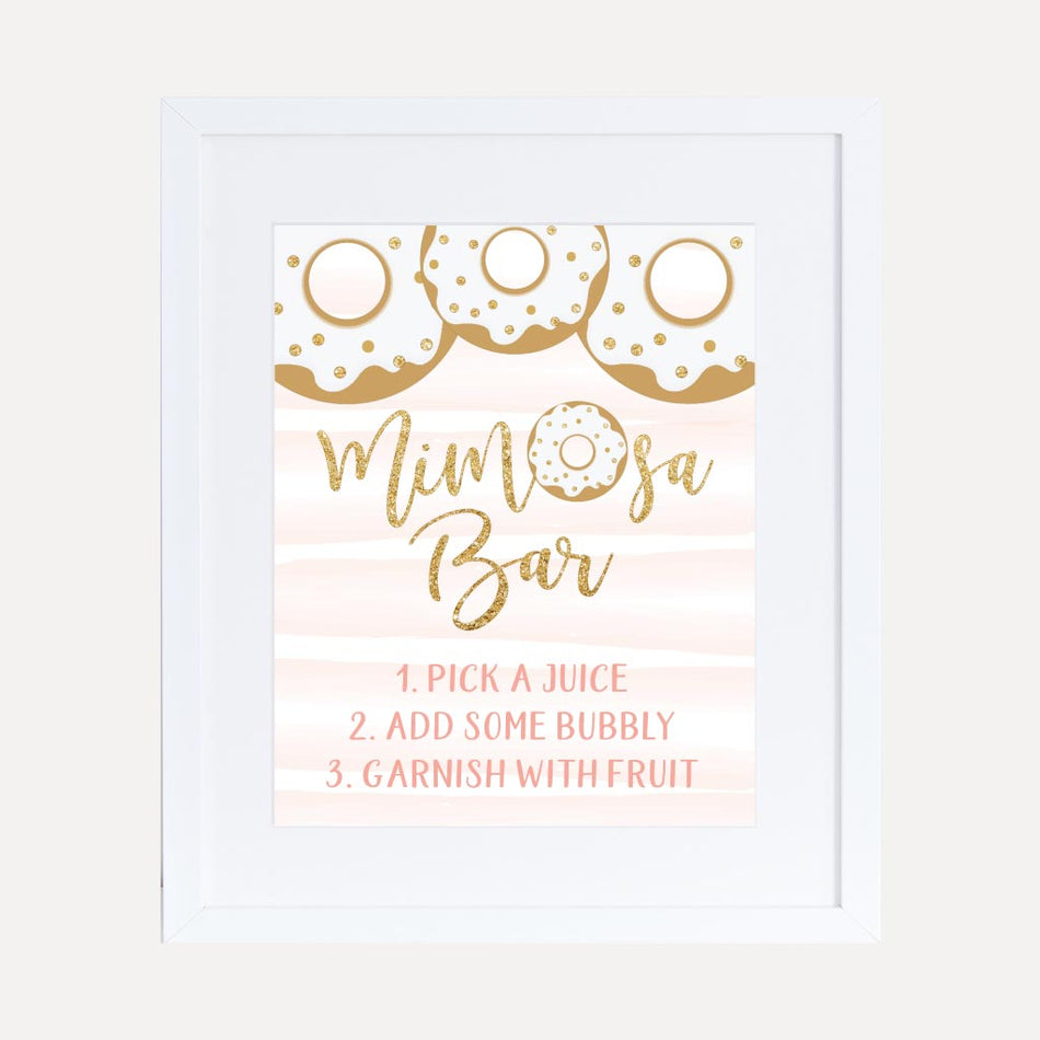 Pink Donut Baby Shower Mimosa Sign Printable Template