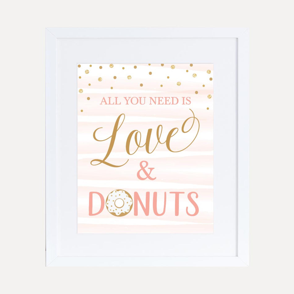 Pink Donut Baby Shower Love & Donuts Sign Printable Template