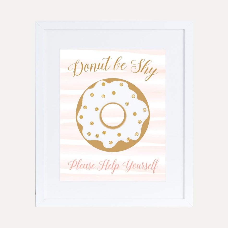 Pink Donut Baby Shower Food Sign Printable Template