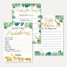 Gold Safari Baby Shower Prediction Advice Wishes Bundle Printable Template