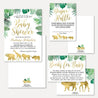 Gold Safari Baby Shower Invitation Suite Printable Template