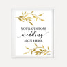 Gold Shimmer Laurel Wedding Custom Sign Printable Template