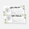 Greenery Gift Certificate Printable Template