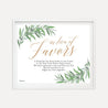 Greenery Wedding Favors Sign Printable Template
