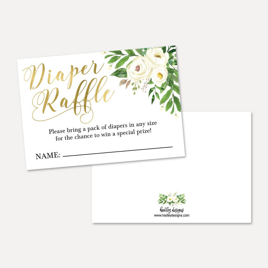 Printable Greenery Wreath Baby Shower Diaper Raffle Template | Hadley ...