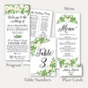 Greenery Wreath Wedding Complete Package Set Printable Template