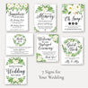 Greenery Wreath Wedding Complete Package Set Printable Template