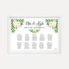 Greenery Wreath Wedding Seating Chart Sign Printable Template