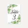 Greenery Wreath Wedding Table Numbers Printable Template