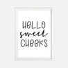 Hello Sweet Cheeks Wall Art Bathroom Home Decor Sign Printable Template