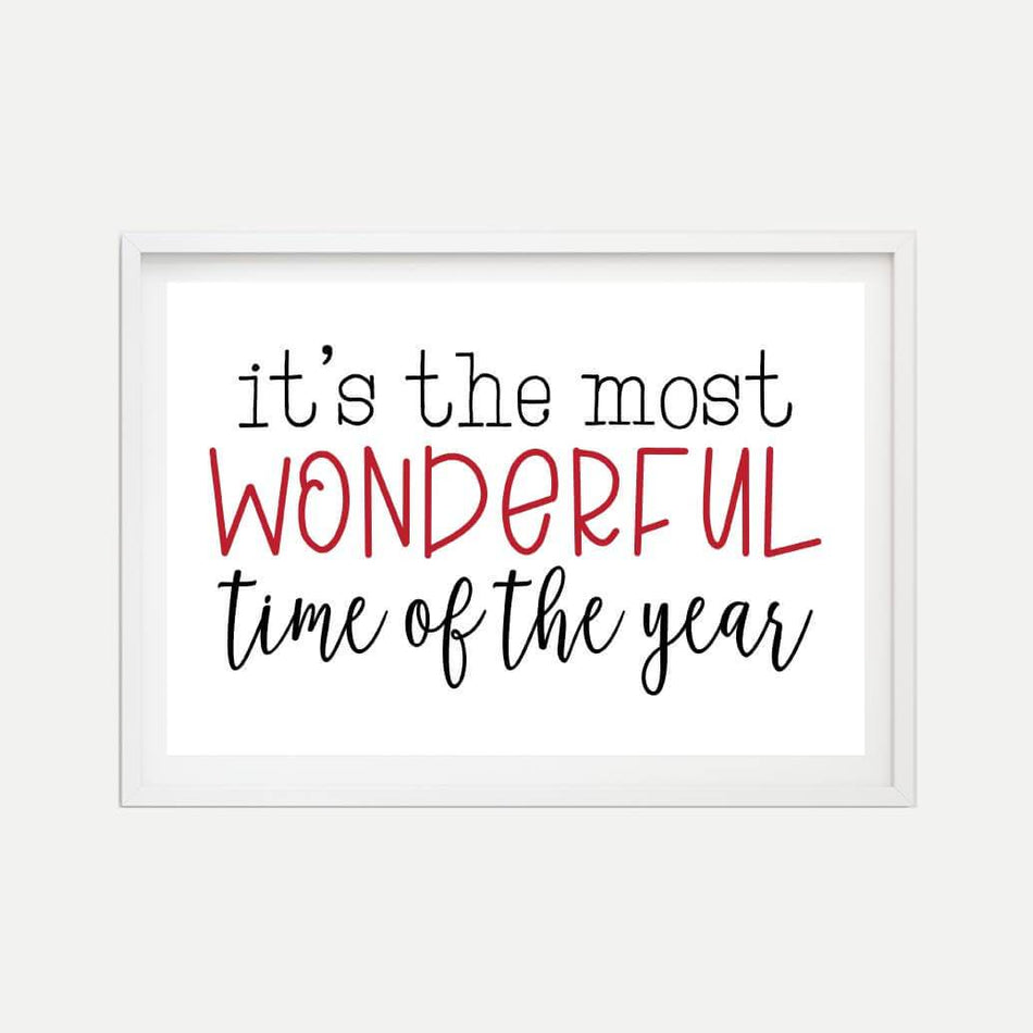 It's The Most Wonderful Time Of The Year Holiday Print Template Printable