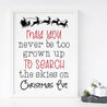 May You Never Get Too Old To Search The Skies On Christmas Eve Holiday Print Template Printable