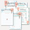 Hot Air Balloon Baby Shower Games Set Printable Template