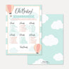  Hot Air Balloon Baby Shower What's In Your Purse Game Printable Template