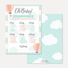 Hot Air Balloon Baby Shower Games Set Printable Template