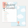 Hot Air Balloon Baby Shower Games Set Printable Template