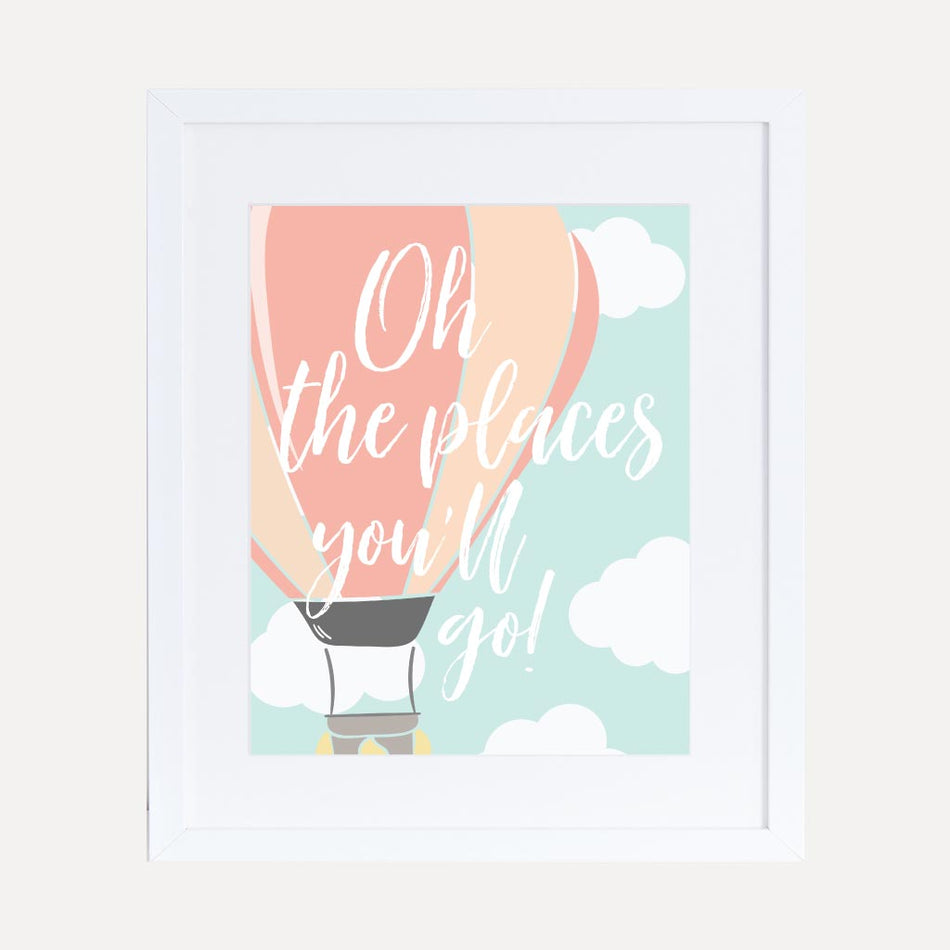 Hot Air Balloon Baby Shower Quote Sign Printable Template