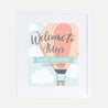 Hot Air Balloon Baby Shower Welcome Sign Printable Template