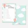 Hot Air Balloon Baby Shower Wishes Card Printable Template