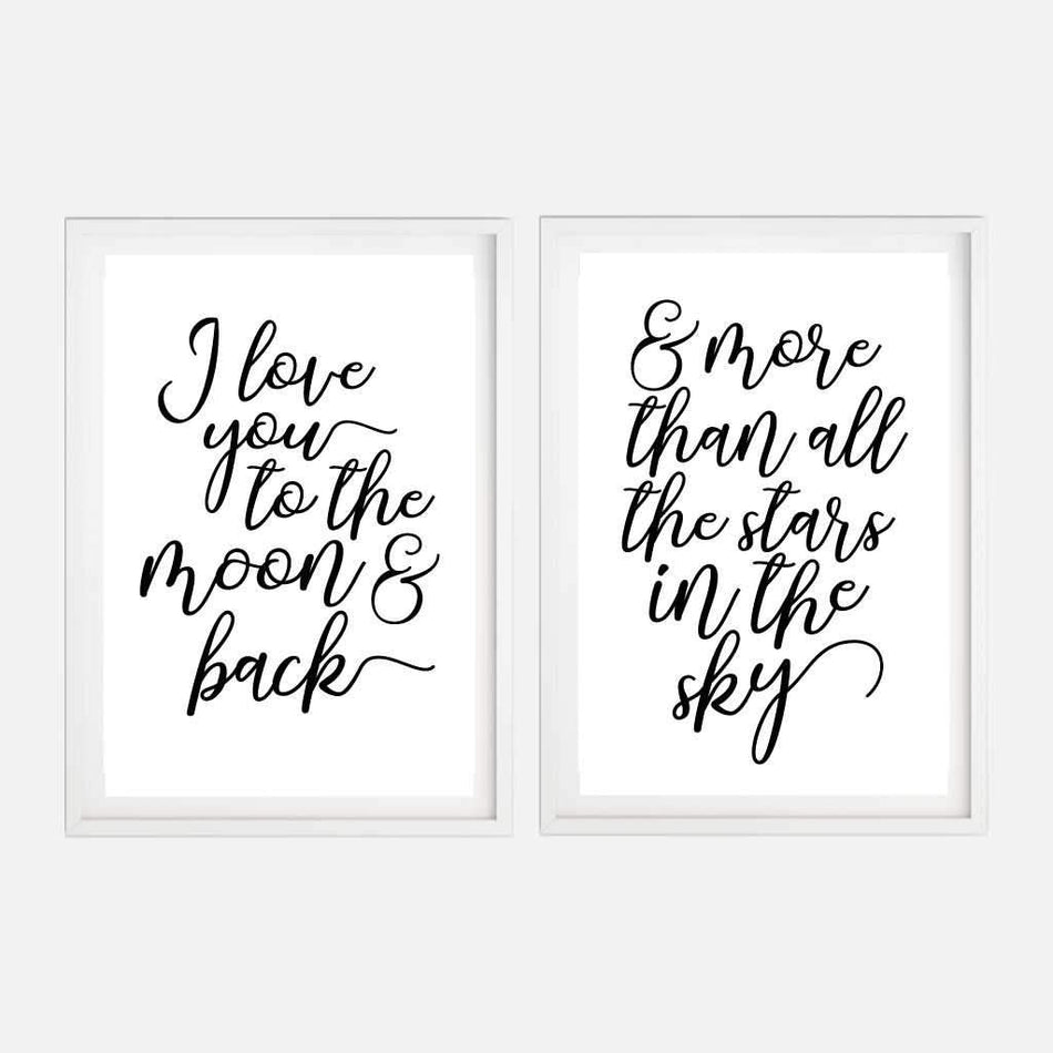 I Love You To the Moon and Back Wall Art Printable Template