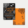 Cobweb and Spiders Halloween Invitation Printable Template 