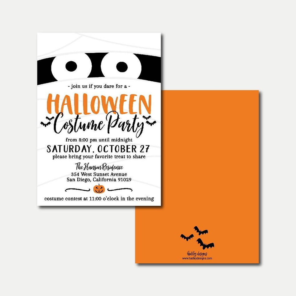 Mummy Costume Invitation Template 