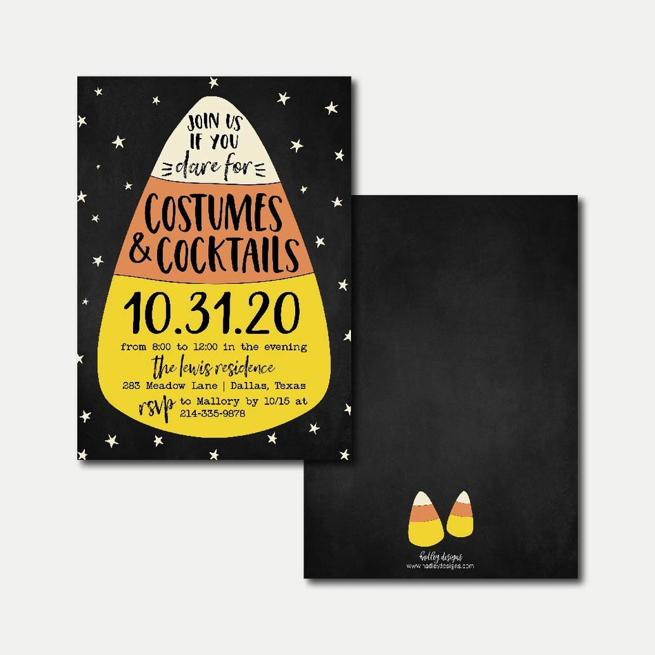 Candy Corn Costume Invitation Template 