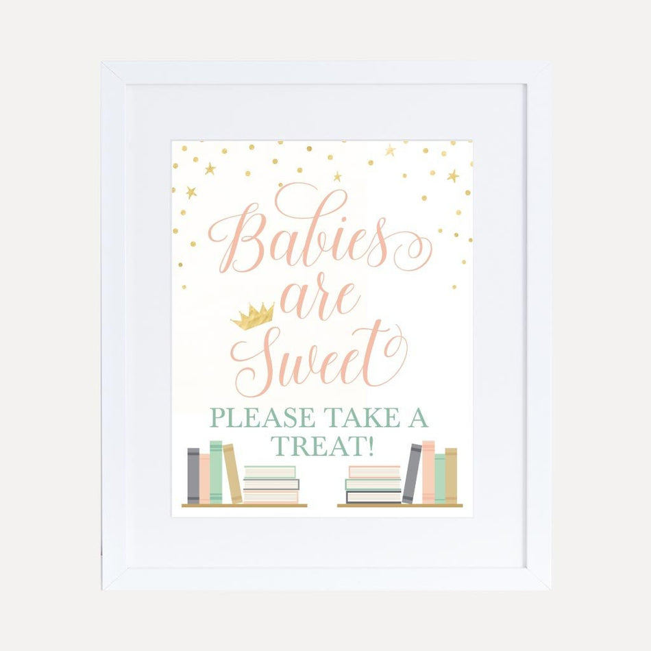 Book Themed Baby Shower Treats Sign Printable Template