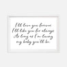 I'll Love You Forever, My Baby You'll Be Wall Art Printable Template