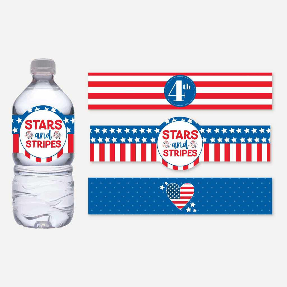 Independence Day BBQ Water Bottle Wraps Printable