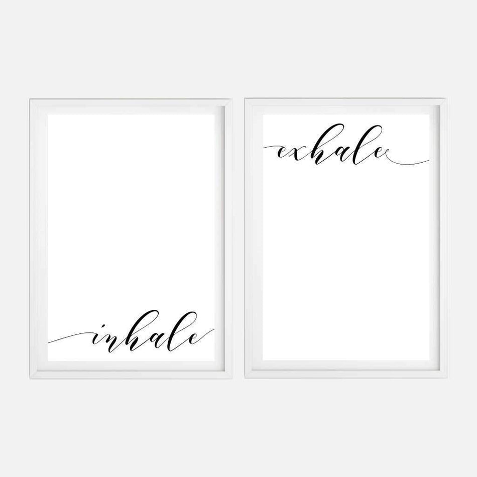Inhale Exhale Wall Art Inspirational Home Decor Sign Printable Template