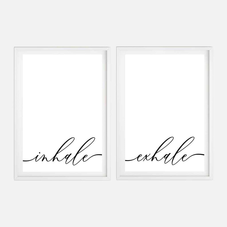 Inhale Exhale Wall Art Inspirational Home Decor Sign Printable Template