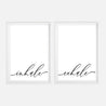 Inhale Exhale Wall Art Inspirational Home Decor Sign Printable Template