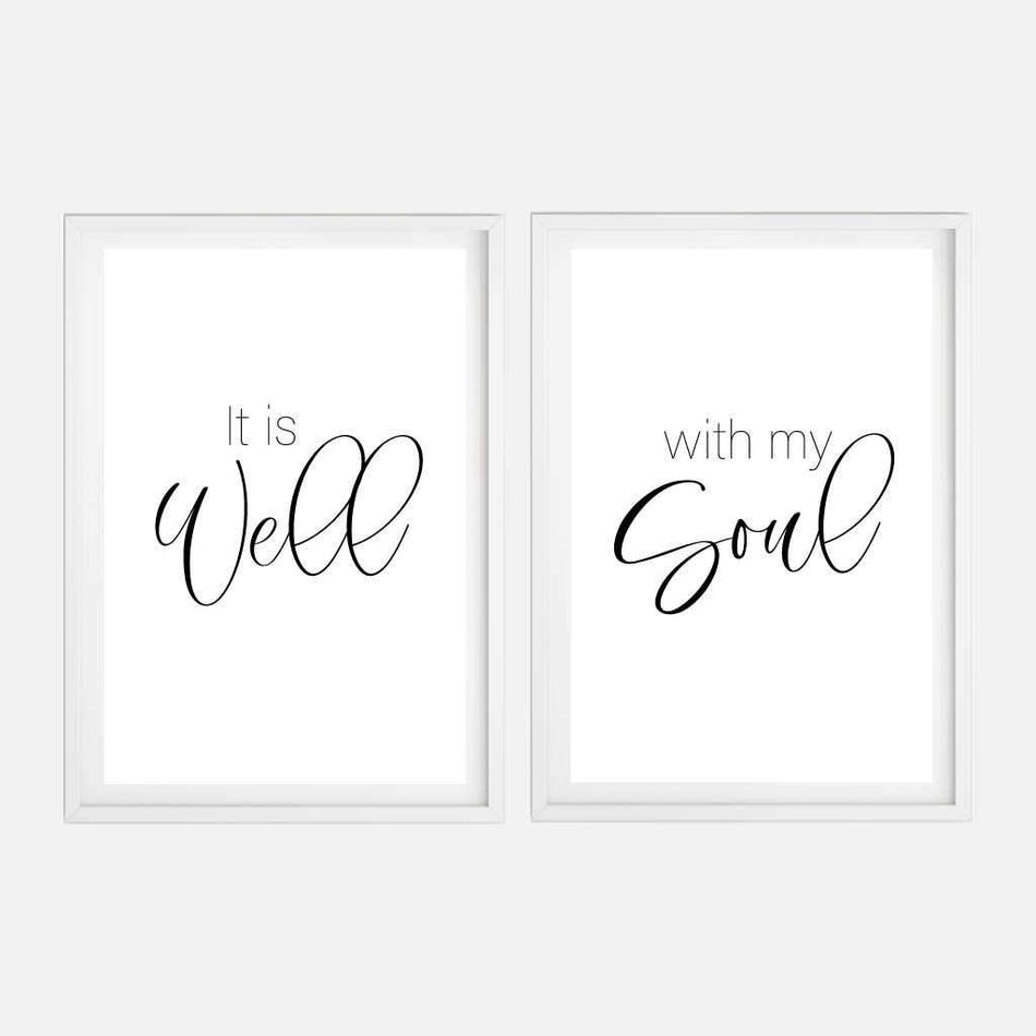 It Is Well With My Soul Wall Art Christian Home Decor Sign Printable Template