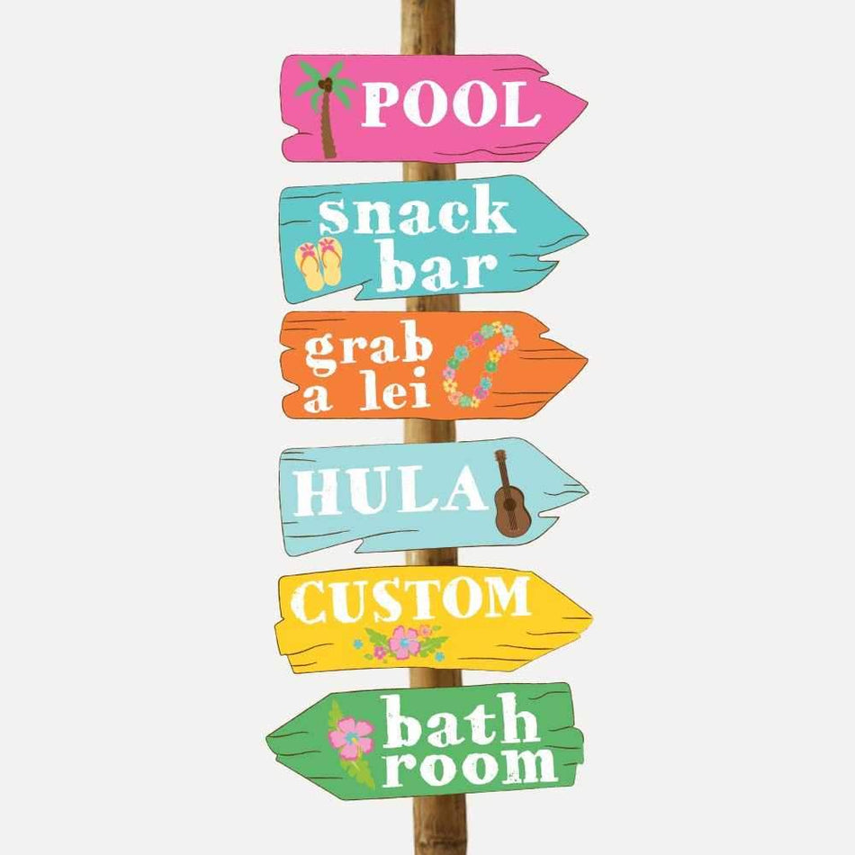 Luau Party Directional Arrow Printable Template