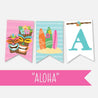 Luau Party Banner Printable Template