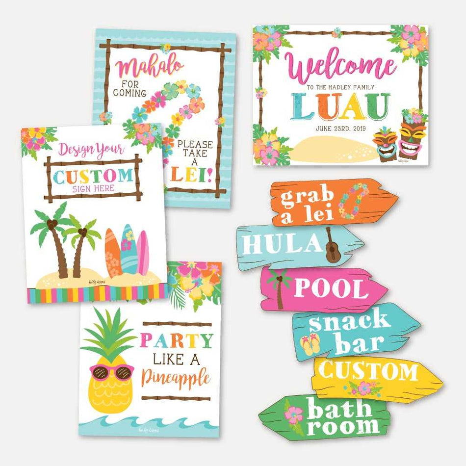 printable-luau-party-sign-set-templates-hadley-designs-printables for Free Printable Luau Food Labels Printable Luau Party Sign Set Templates | Hadley Designs - Printables for Free Printable Luau Food Labels