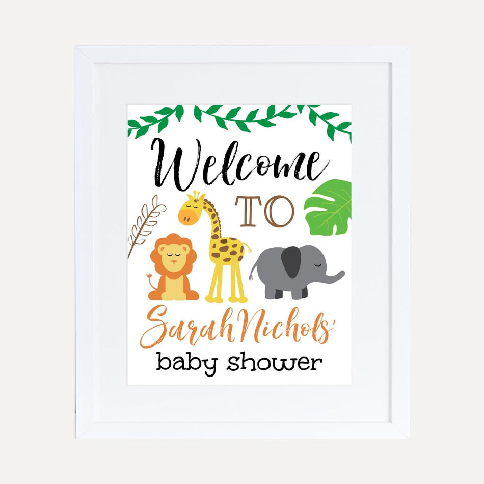 Jungle Baby Shower Welcome Sign Printable Template