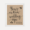 Kraft Calligraphy Wedding Custom Sign Printable Template
