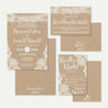Kraft Lace Rustic Wedding Invitation Suite Printable Template