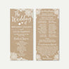 Kraft Lace Rustic Wedding Program Printable Template