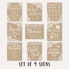 Kraft Lace Rustic Wedding Sign Set Printable Template