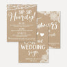 Kraft Lace Rustic Wedding Sign Set Printable Template