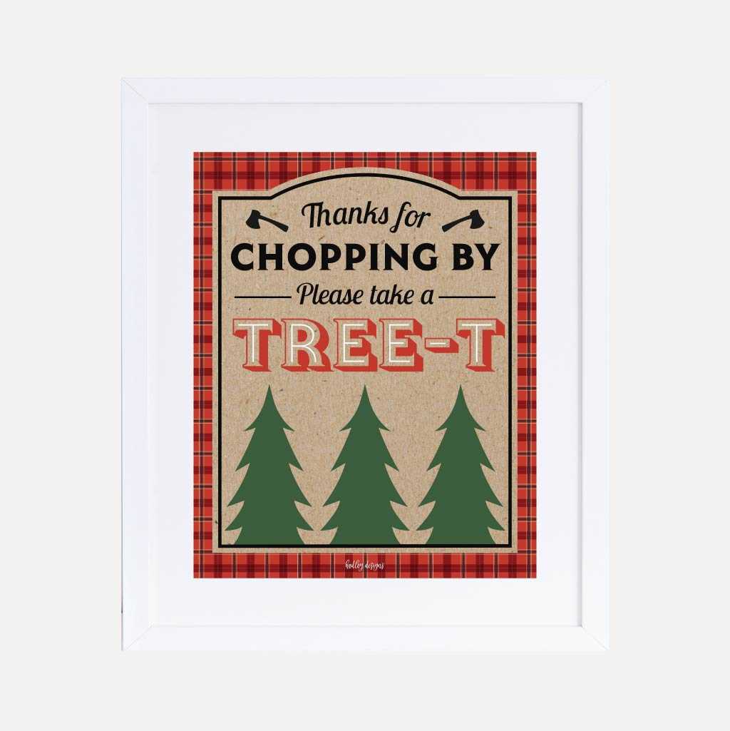 Printable Flannel Lumberjack Kids Party Favors Sign Template | Hadley ...