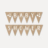 Kraft and White Floral Baby Shower Banner Printable Template
