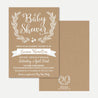 Kraft and White Floral Baby Shower Invitation Printable Template